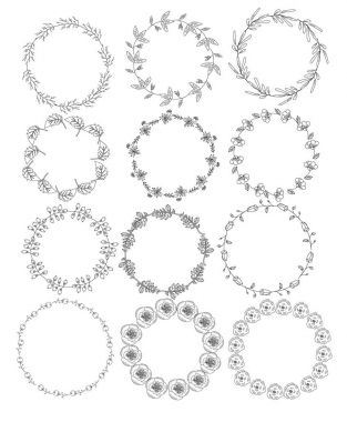 çiçek çelenk-güzel beyaz bir arka plan üzerinde