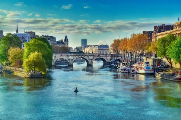 Paris'te Seine Nehri'nin görünümü Fransa — Stok fotoğraf