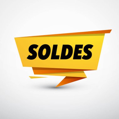 Katlanmış kağıt tarzı sarı satışı büyük başlığı