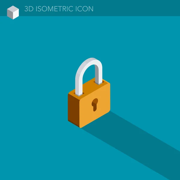 Isometrische Web Hangslotpictogram — Stockvector