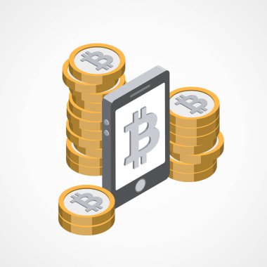 bitcoin ekonomi kavramı vektör çizim