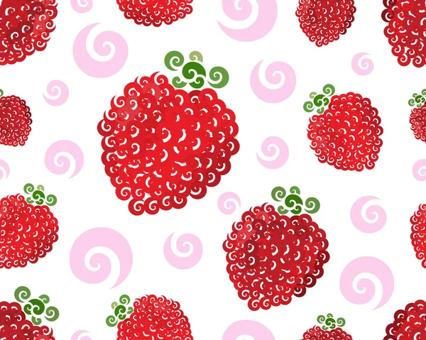 Raspberry swirl seamless — Stock Vector