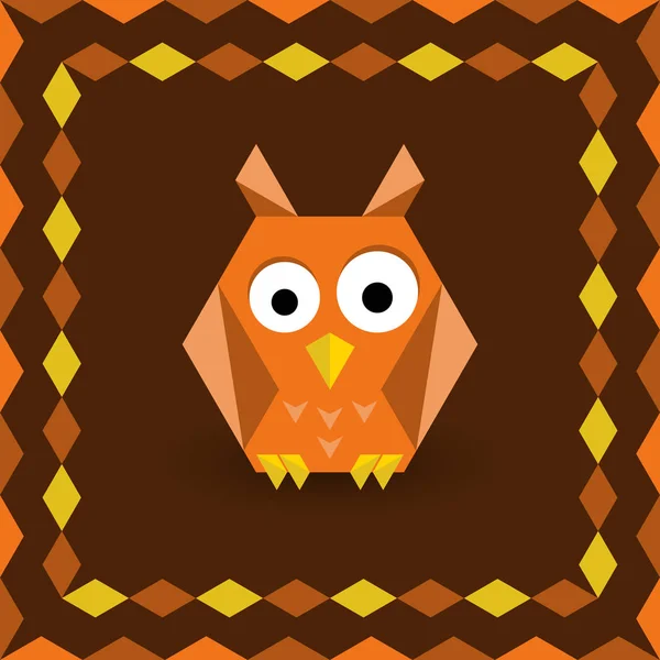 Polygonal origami owl — Stock Vector