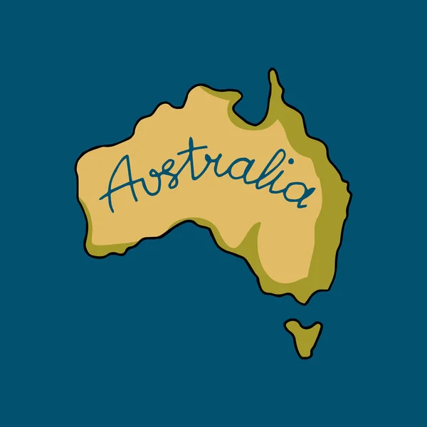 Australia continent in doodle style — Stock Vector