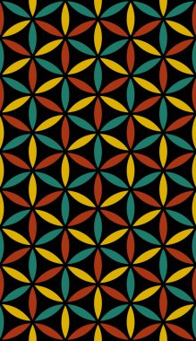 Kusursuz hayat çiçeği Kutsal geometrinin renkli deseni