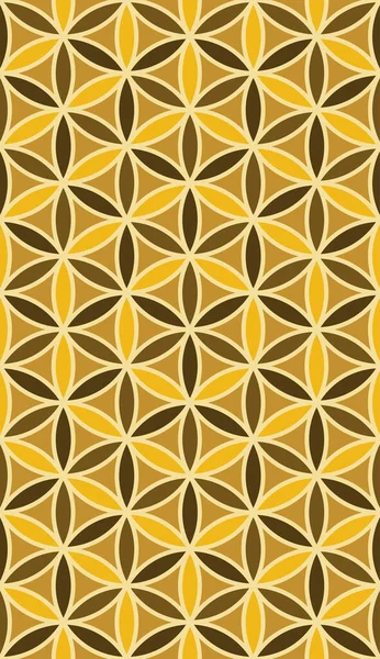 神聖な幾何学の生命パターンのシームレスな花 — ストックベクタ