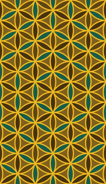 Бесшовный цветок жизни образца сакральной геометрии — стоковый вектор
