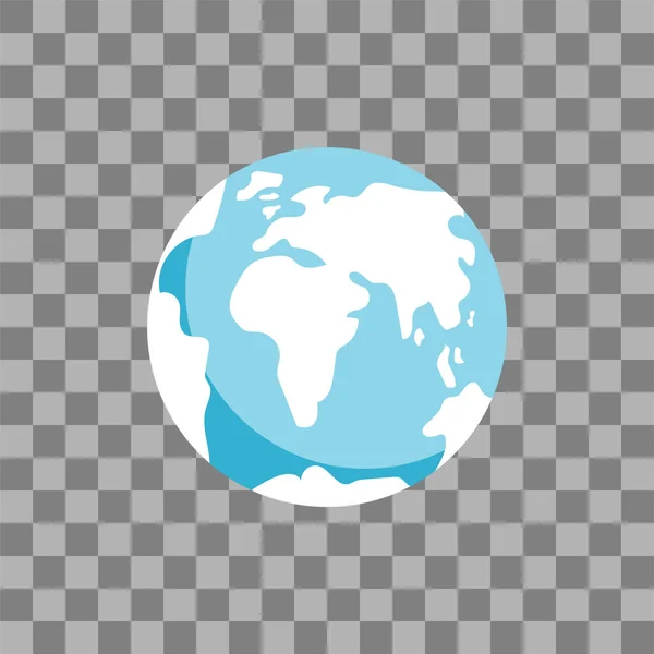 Globo de la Tierra simplificado, icono web vectorial sobre fondo transparente — Vector de stock