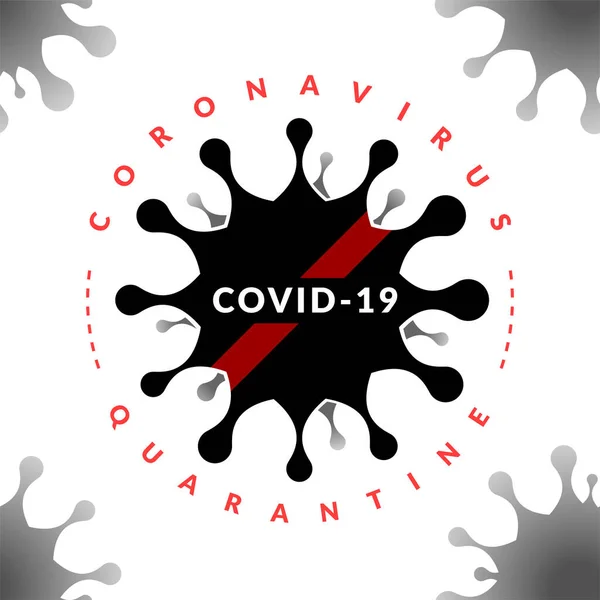 covid-19 konsept görüntüsü. Vektör uyarı pandemik işareti beyazda izole edildi