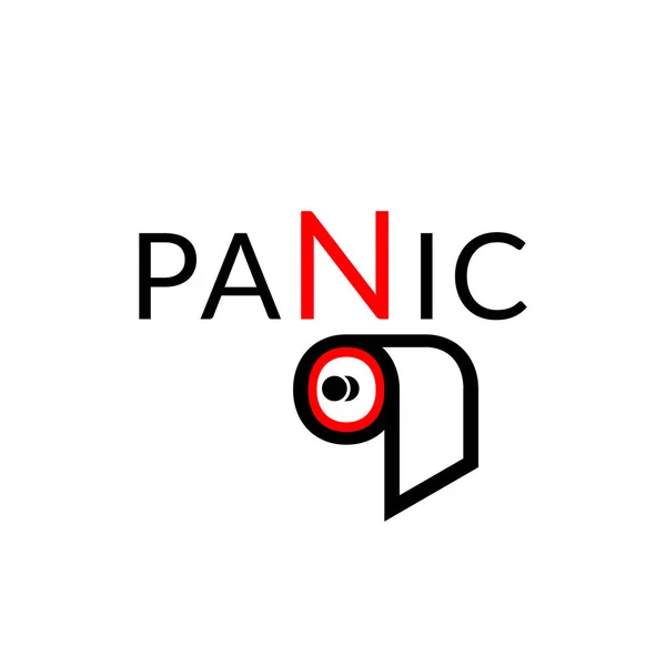 Keine Panik. Konzeptionelles Stoppschild mit Toilettenpapierrolle — Stockvektor