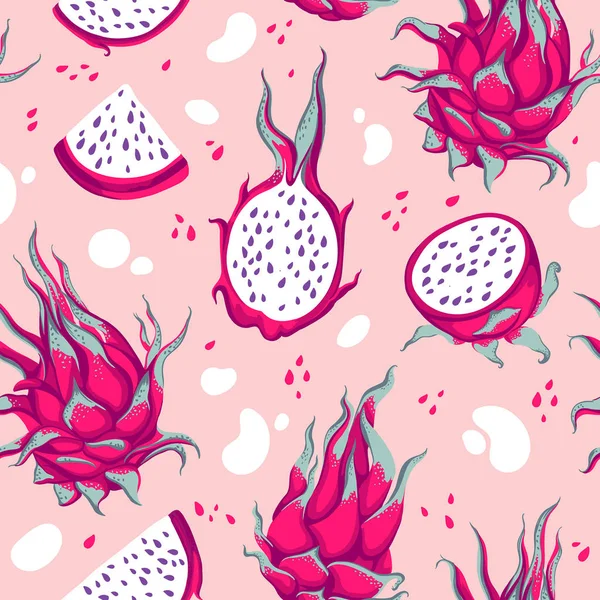Dragon _ Fruit _ Seamless _ Pattern — Image vectorielle