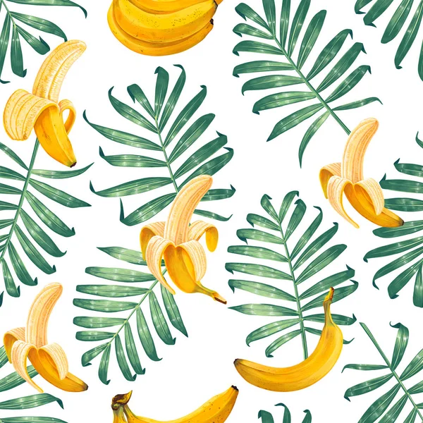 Banana _ Palm _ Leaves _ Pattern — Διανυσματικό Αρχείο