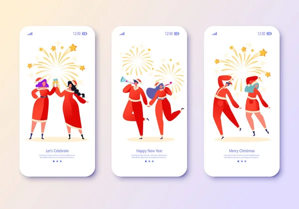 Mobile _ App _ Celebrating _ Couples — 图库矢量图片