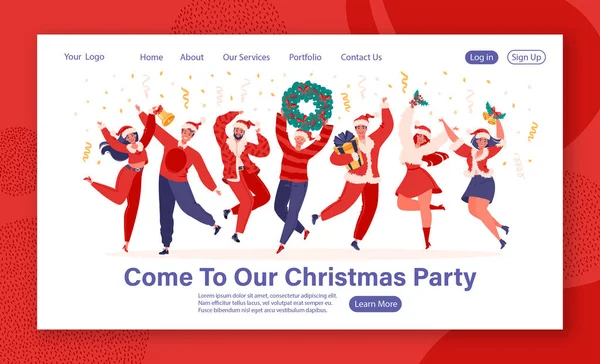 Landing_Page_Christmas_Party — Stock Vector