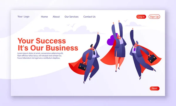 Landing _ Page _ Top _ Business — стоковый вектор