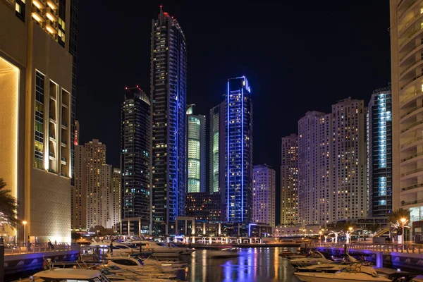 Dubai Marina nocą — Zdjęcie stockowe