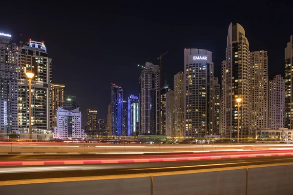 Dubai Marina nocą — Zdjęcie stockowe