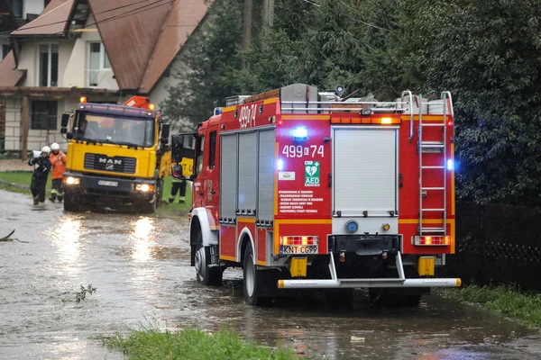 Nowy Targ Poland 2017 Firefighter Helping Houses Flood 2017 Nowy — Stock Photo, Image