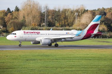 Hamburg Fuhlsbttel - 22.10.2017 Airbus A320, Hamburg, Almanya Hamburg Havaalanı 22.10.2017 açılış Eurowings