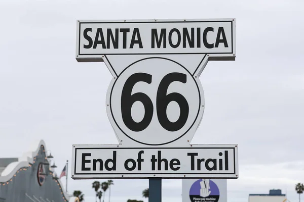 Route Znak Santa Monica — Zdjęcie stockowe