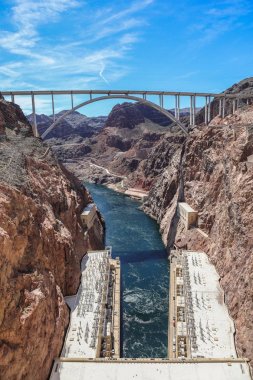 Hoover dam bridge from Arizona to Nevada clipart