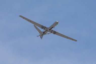 Las Vegas, Birleşik Devletler - 15.2019 Mq-9 Mq-9 insansız hava aracı Nellis Hava Üssü 'ndeki Hava Ulusu Hava Gösterisi sırasında uçuyor.