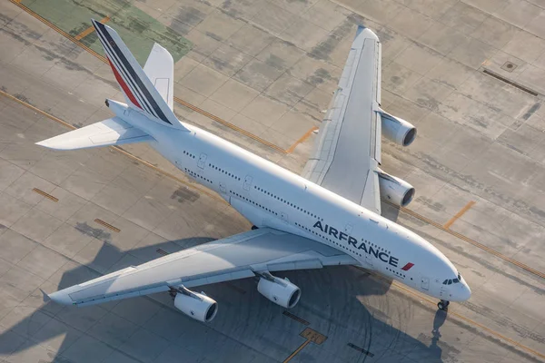 Лос Анджелес Сша 2019 Airbus A380 Air France Международном Аэропорту — стоковое фото