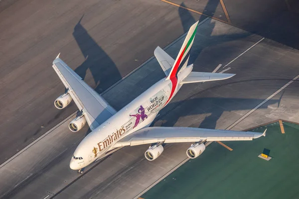 Лос Анджелес Сша 2019 Airbus A380 Emirates Los Angeles International — стоковое фото