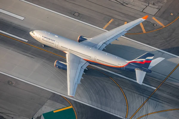 Лос Анджелес Сша 2019 Boeing 777 Aeroflot Airlines Международном Аэропорту — стоковое фото