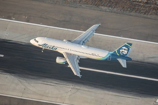 Los Angeles Estados Unidos 2019 Airbus A320 Alaska Airlines Aeroporto — Fotografia de Stock