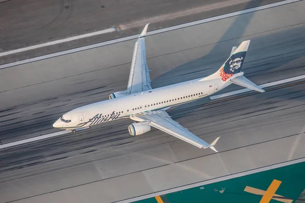 Los Angeles Estados Unidos 2019 Boeing 737 Alaska Airlines Aeroporto — Fotografia de Stock