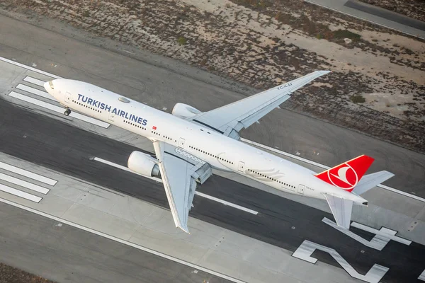 Лос Анджелес Сша 2019 Boeing 777 Turkish Airlines Los Angeles — стоковое фото