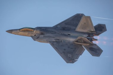 Las Vegas, ABD - 15.2019 Usaf Thunderbird gösteri uçuşu sırasında Nellis Hava Üssü 'nde 15.11.2019, ABD