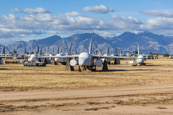 Tucson, United States - 22.11.2019 Plane Boneyard in Tucson in 22.11.2019 in Tucson, Arizona, United States