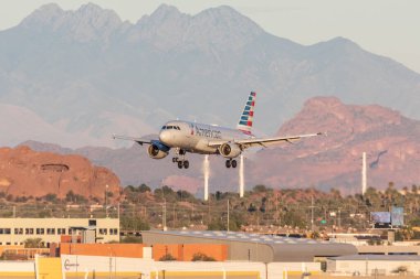 Phoenix, ABD - 23.11.2019 Airbus A320 Phoenix Sky Harbor Uluslararası Havalimanı 23.11.2019 Phoenix, Arizona, ABD