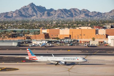 Phoenix, ABD - 23.11.2019 Airbus A321, Phoenix Sky Harbor Uluslararası Havalimanı 23.11.2019, ABD