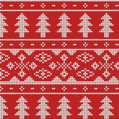 Kış desende dikiş Noel ağacı ile çapraz. 