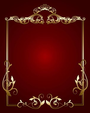 Altın vintage sınır süsleme antika stili 