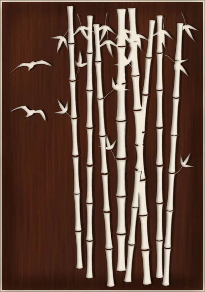 Cadre avec décoration en bois — Image vectorielle