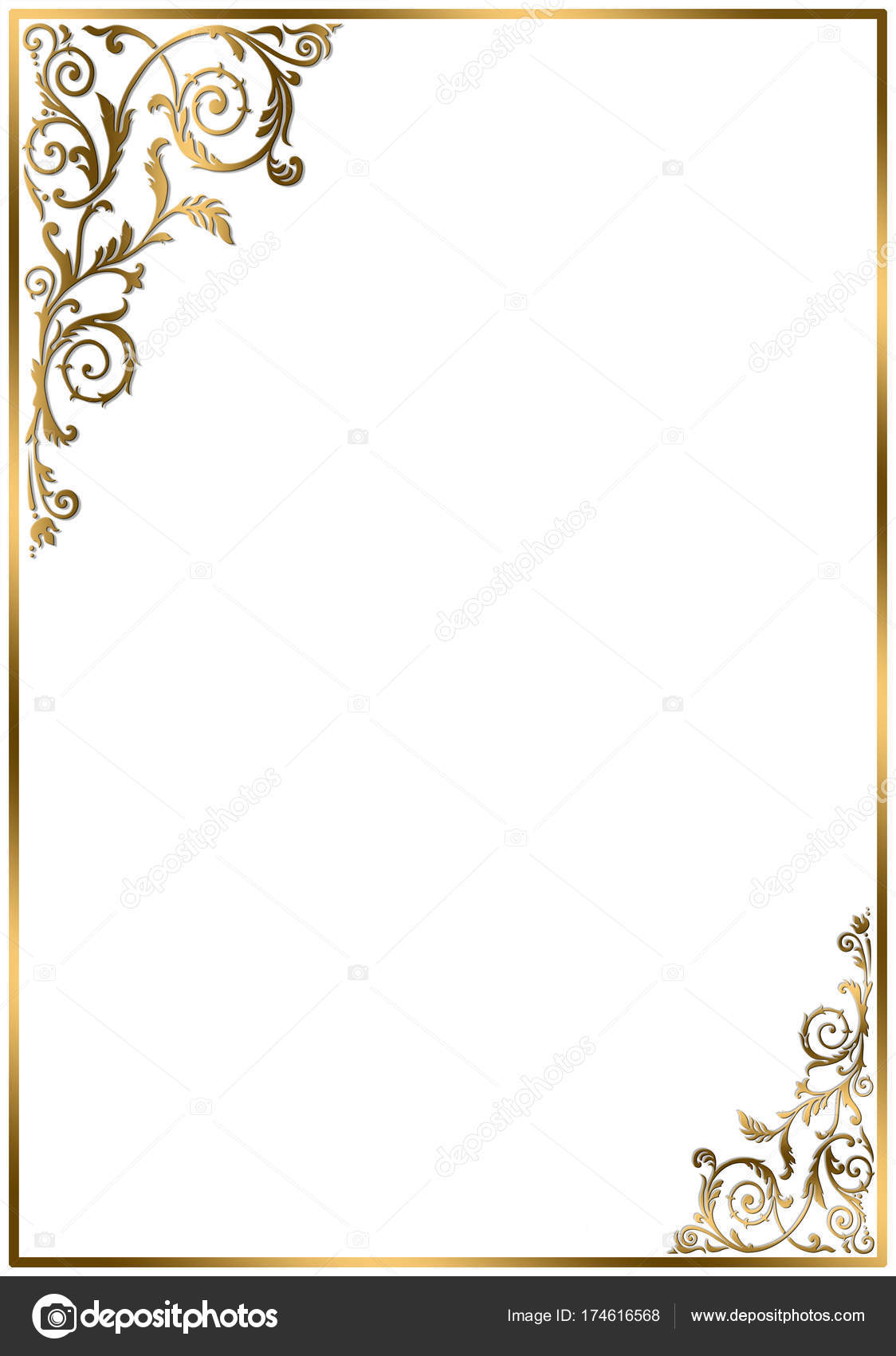 Frame Border With Gold Ornaments Stock Vector Lily45 174616568 Frame Border With Gold Ornaments Stock Vector