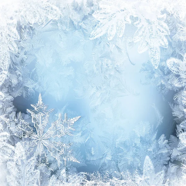 Zimní Pohádka Crystal Sněhové Vločky — Stock fotografie