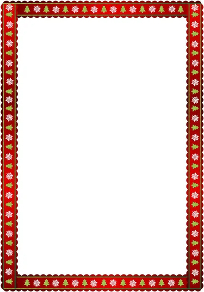 Rahmen Roter Rand Mit Weihnachtlichen Elementen — Stockvektor