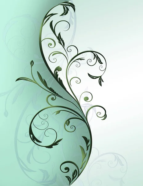 Зелені Квіти Зеленому Тлі Вітальна Листівка — стоковий вектор