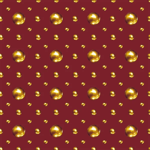 Red background with gold spheres