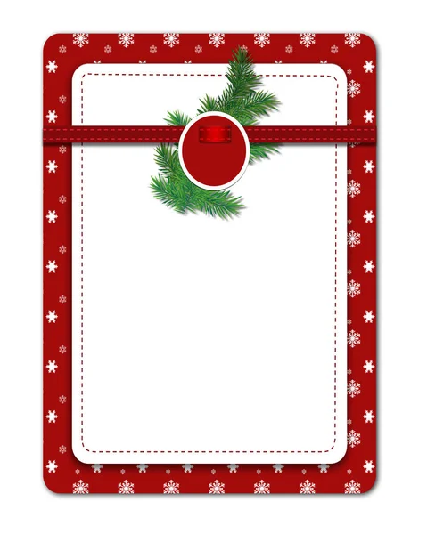 红色圣诞边框和蝴蝶结框架 — 图库照片
