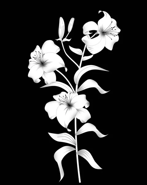 Dekorace Květinami Černém Pozadí — Stock fotografie