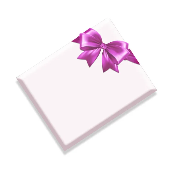 Pink Gift Box Purple Bow Holiday — 스톡 사진