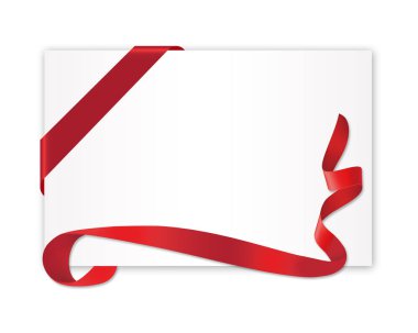 Boş etikette kırmızı kurdele.