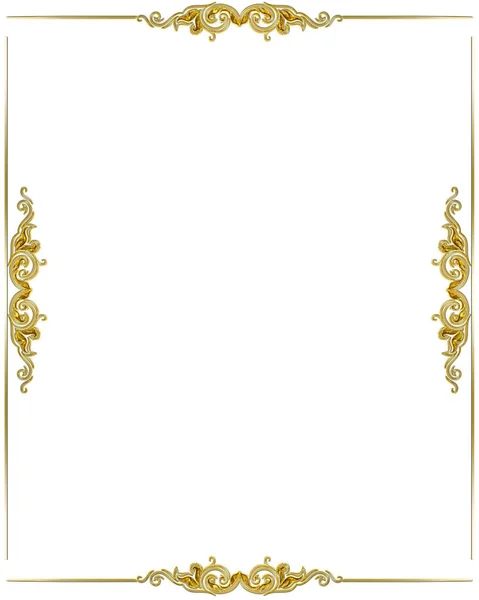 Semplice Cornice Decorativa Oro Ornamentale — Foto Stock