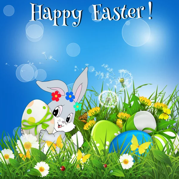 Happy Easter Rabbit Eggs — Stock Photo, Image